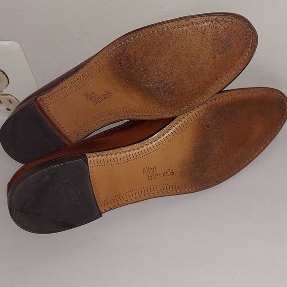 Allen Edmonds Amherst Cognac Wingtip Oxfords Sz 10 AAAA - Picture 7 of 11